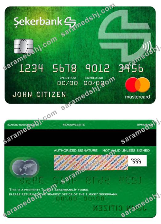 Turkey Sekerbank mastercard